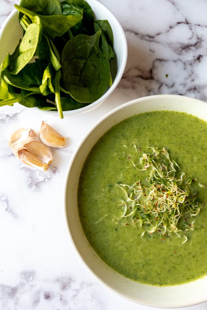 Anti-Cancer Broccoli Leek soup in a bowl