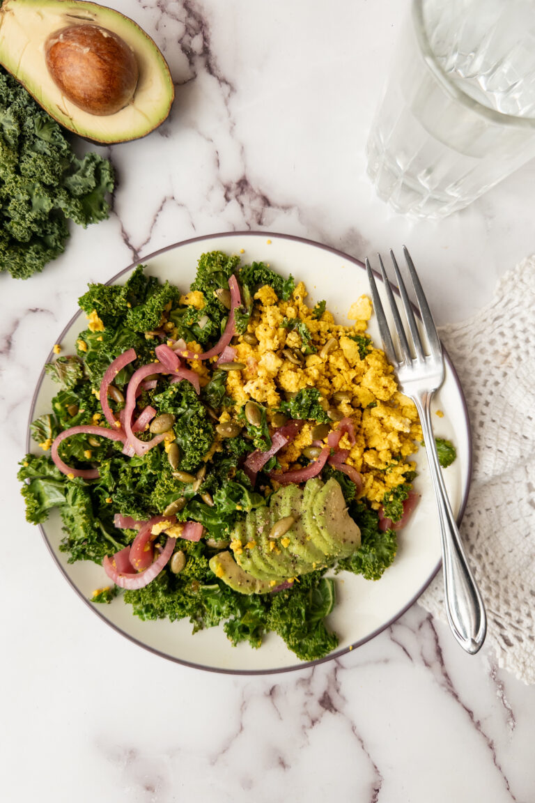 Tofu Scramble with Sautéed Kale